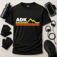 Adk Adirondack Mountains Retro Cooling Performance Crew T-Shirt