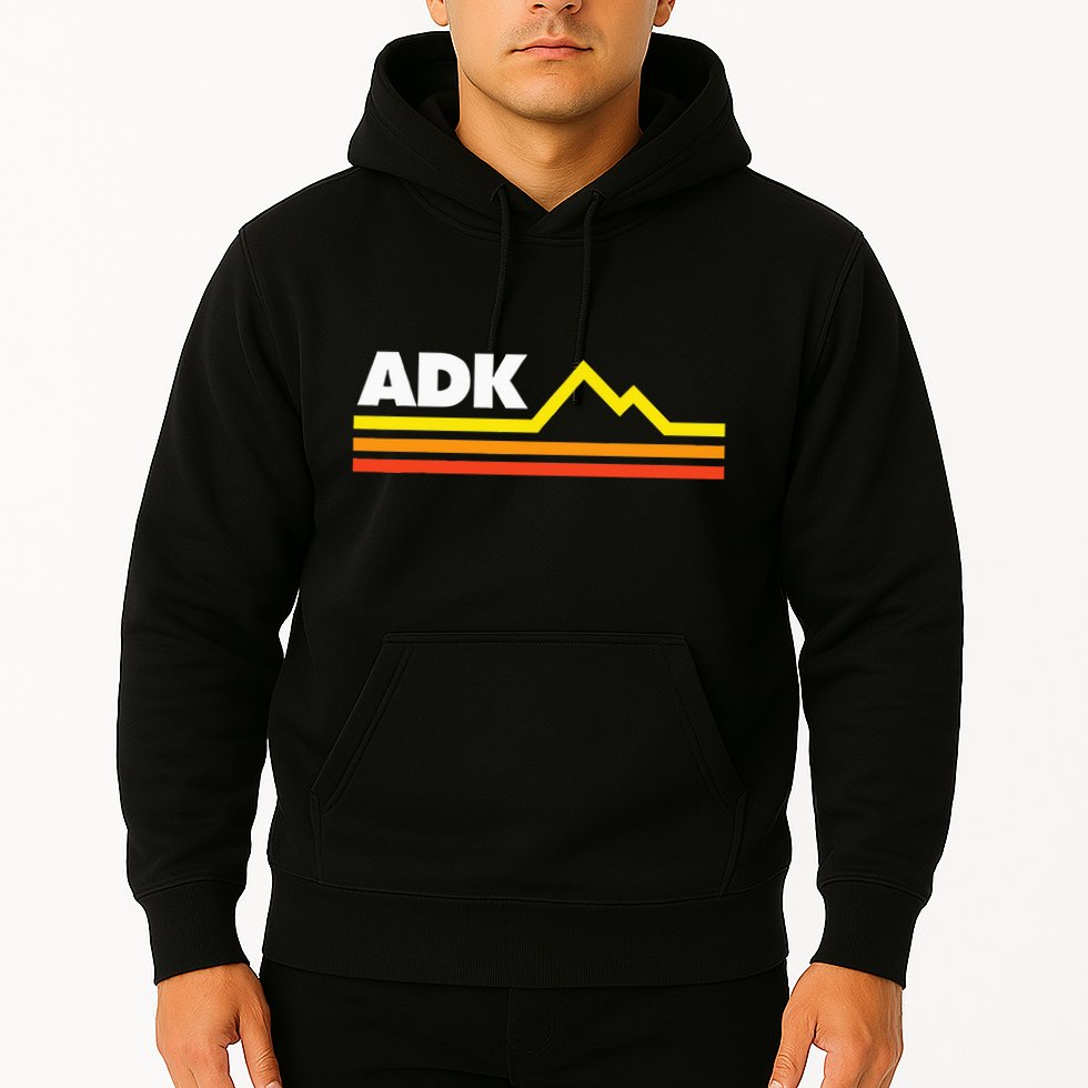 Adk Adirondack Mountains Retro Hoodie