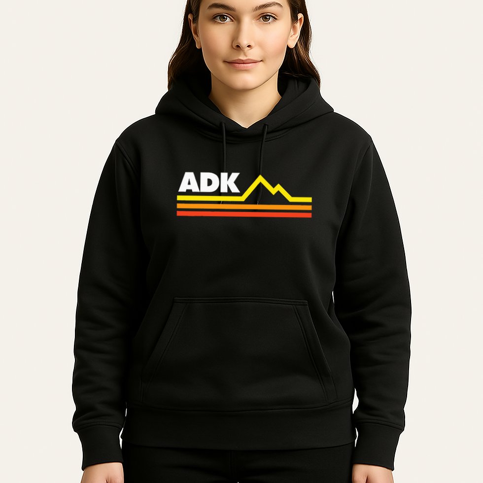 Adk Adirondack Mountains Retro Hoodie