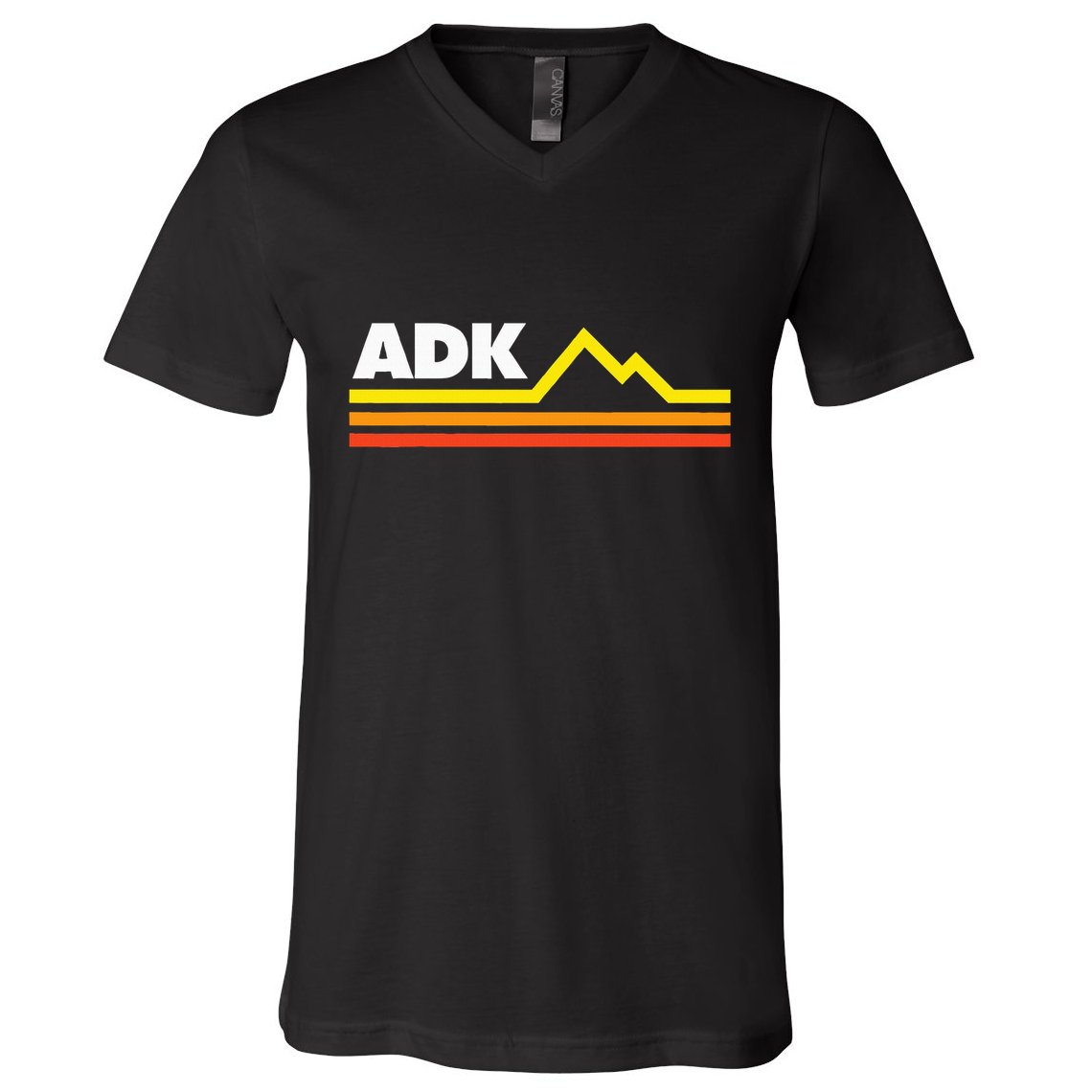 Adk Adirondack Mountains Retro V-Neck T-Shirt