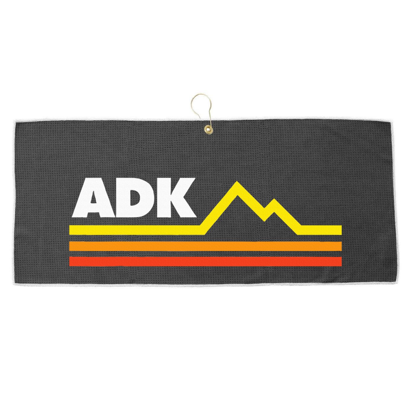Adk Adirondack Mountains Retro Large Microfiber Waffle Golf Towel