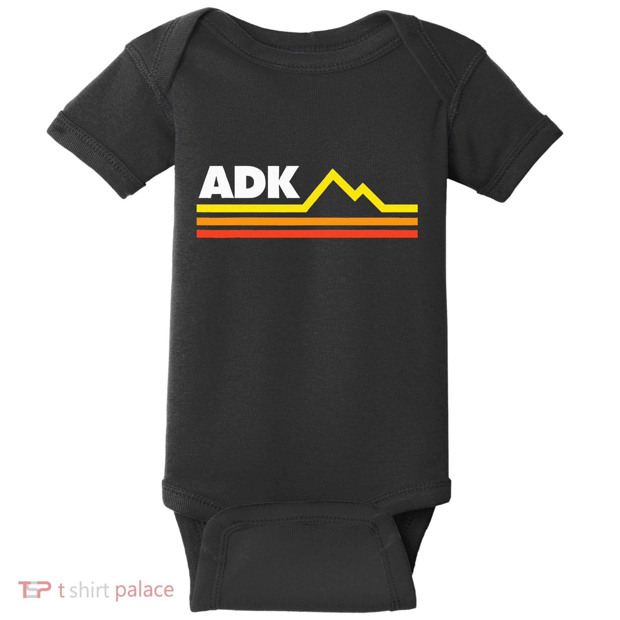 Adk Adirondack Mountains Retro Baby Bodysuit