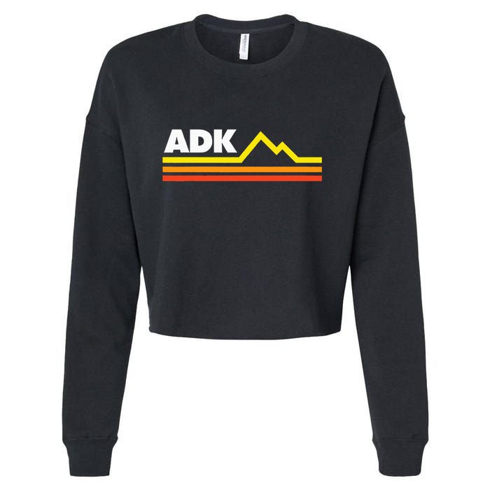 Adk Adirondack Mountains Retro Cropped Pullover Crew