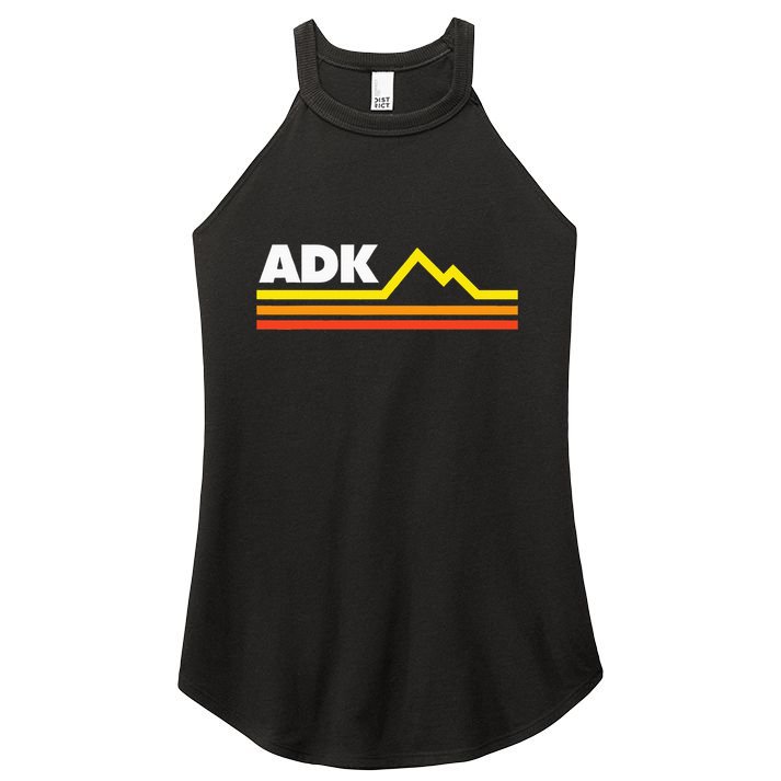 Adk Adirondack Mountains Retro Women's Perfect Tri Rocker Tank