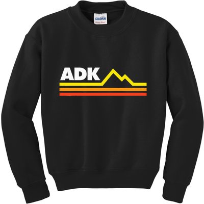 Adk Adirondack Mountains Retro Kids Sweatshirt