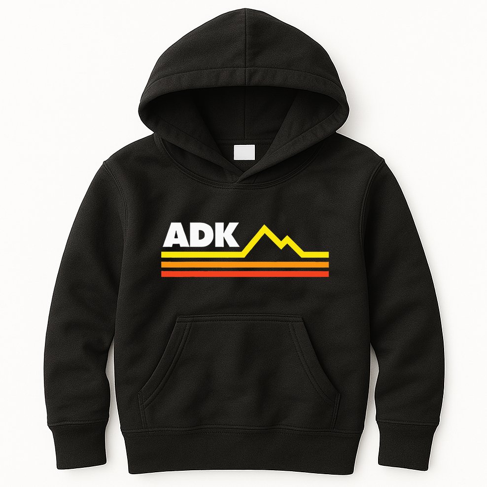 Adk Adirondack Mountains Retro Kids Hoodie