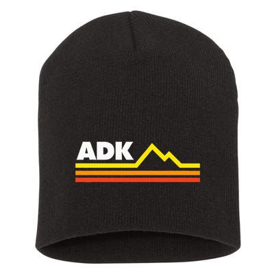 Adk Adirondack Mountains Retro Short Acrylic Beanie