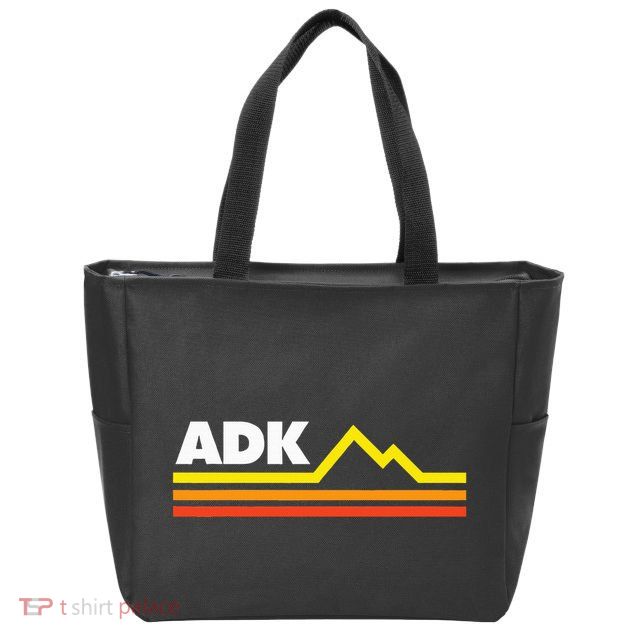 Adk Adirondack Mountains Retro Zip Tote Bag