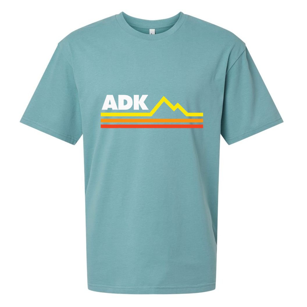 Adk Adirondack Mountains Retro Sueded Cloud Jersey T-Shirt