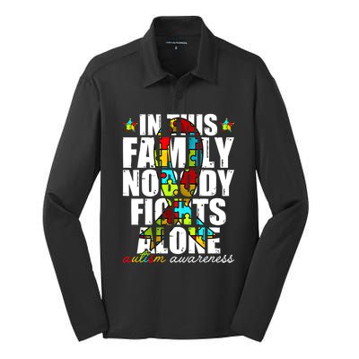 Autism Awareness Month Family Support Mom Son Daughter Gift Silk Touch Performance Long Sleeve Polo