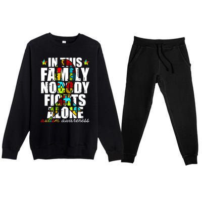 Autism Awareness Month Family Support Mom Son Daughter Gift Premium Crewneck Sweatsuit Set