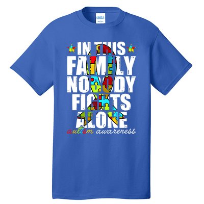 Autism Awareness Month Family Support Mom Son Daughter Gift Tall T-Shirt