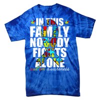 Autism Awareness Month Family Support Mom Son Daughter Gift Tie-Dye T-Shirt