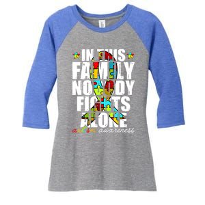 Autism Awareness Month Family Support Mom Son Daughter Gift Women's Tri-Blend 3/4-Sleeve Raglan Shirt