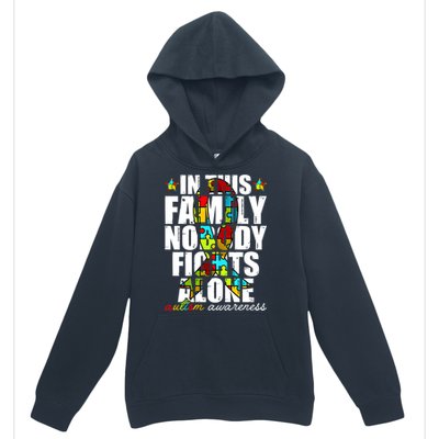 Autism Awareness Month Family Support Mom Son Daughter Gift Urban Pullover Hoodie