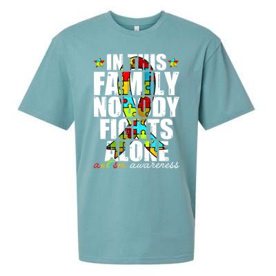 Autism Awareness Month Family Support Mom Son Daughter Gift Sueded Cloud Jersey T-Shirt