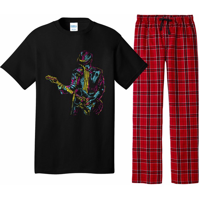 Abstract Art Musician Music Band Bass Player Pajama Set