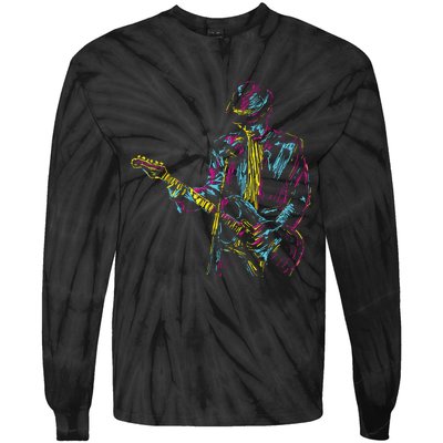 Abstract Art Musician Music Band Bass Player Tie-Dye Long Sleeve Shirt