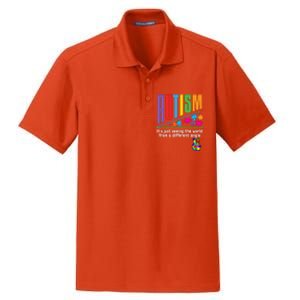 Autism Awareness Month ItS Just Seeing The World Different Funny Gift Dry Zone Grid Polo