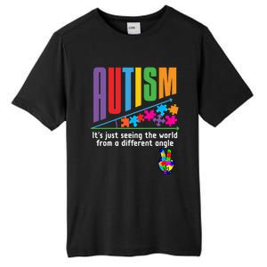 Autism Awareness Month ItS Just Seeing The World Different Funny Gift Tall Fusion ChromaSoft Performance T-Shirt