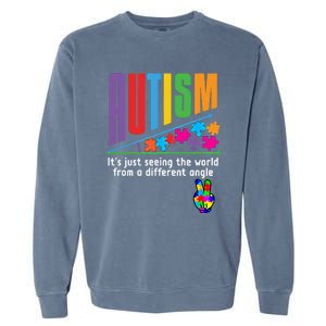 Autism Awareness Month ItS Just Seeing The World Different Funny Gift Garment-Dyed Sweatshirt