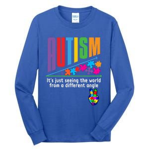 Autism Awareness Month ItS Just Seeing The World Different Funny Gift Tall Long Sleeve T-Shirt