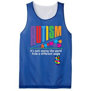 Autism Awareness Month ItS Just Seeing The World Different Funny Gift Mesh Reversible Basketball Jersey Tank