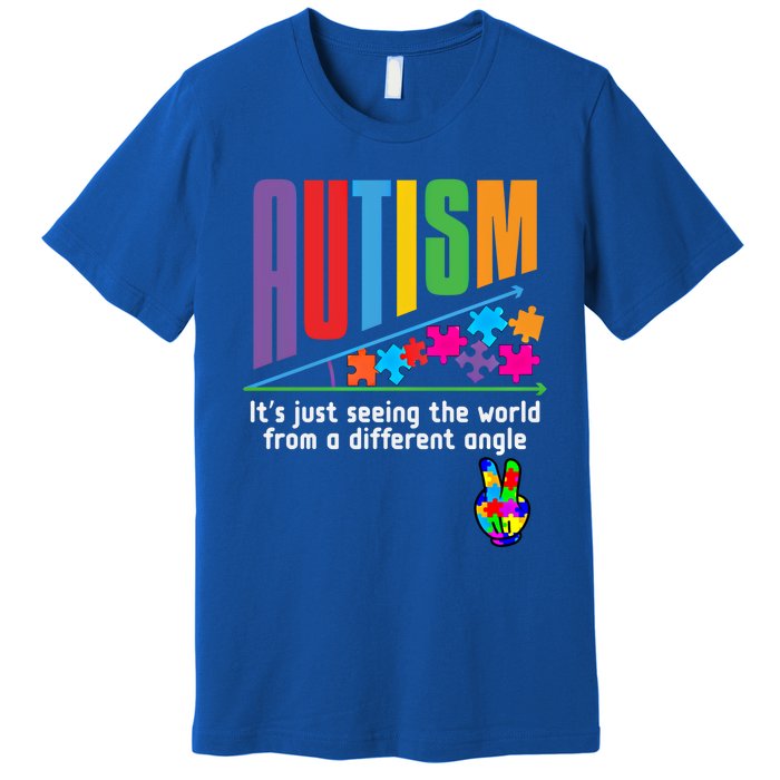 Autism Awareness Month ItS Just Seeing The World Different Funny Gift Premium T-Shirt