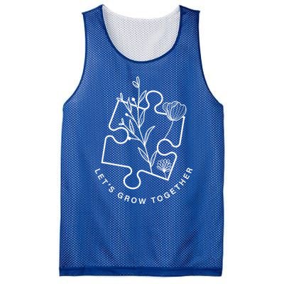 Autism Awareness Month Autistic Son Let's Grow Together Gift Mesh Reversible Basketball Jersey Tank