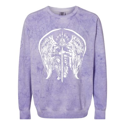 Angel Archangel Michael Warrior Colorblast Crewneck Sweatshirt