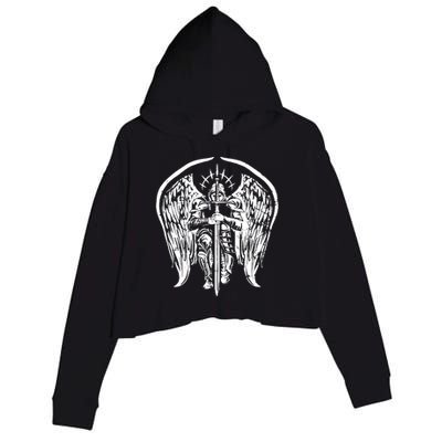 Angel Archangel Michael Warrior Crop Fleece Hoodie