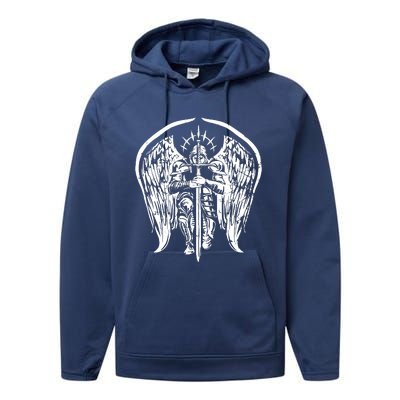 Angel Archangel Michael Warrior Performance Fleece Hoodie