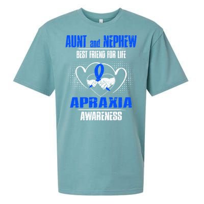 Aunt And Nephew Best Friend Of Life Apraxia Awareness Cool Gift Sueded Cloud Jersey T-Shirt