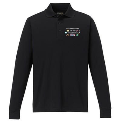 Accommodations Are Not Suggestions Performance Long Sleeve Polo