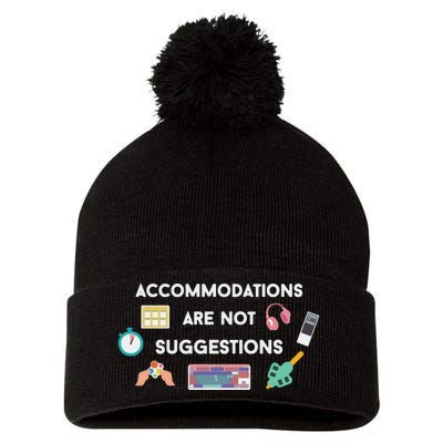 Accommodations Are Not Suggestions Pom Pom 12in Knit Beanie