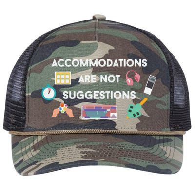 Accommodations Are Not Suggestions Retro Rope Trucker Hat Cap