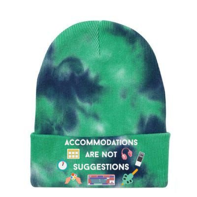 Accommodations Are Not Suggestions Tie Dye 12in Knit Beanie