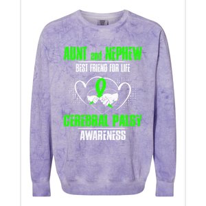 Aunt And Nephew Best Friend Of Life Cerebral Palsy Awareness Gift Colorblast Crewneck Sweatshirt