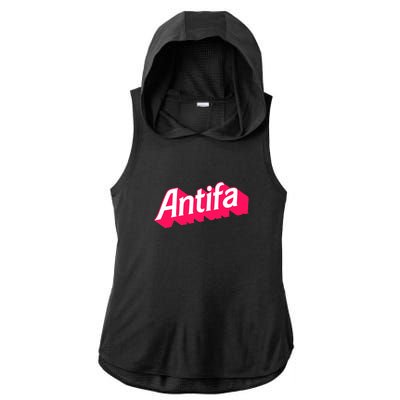 Antifa Ladies PosiCharge Tri-Blend Wicking Draft Hoodie Tank