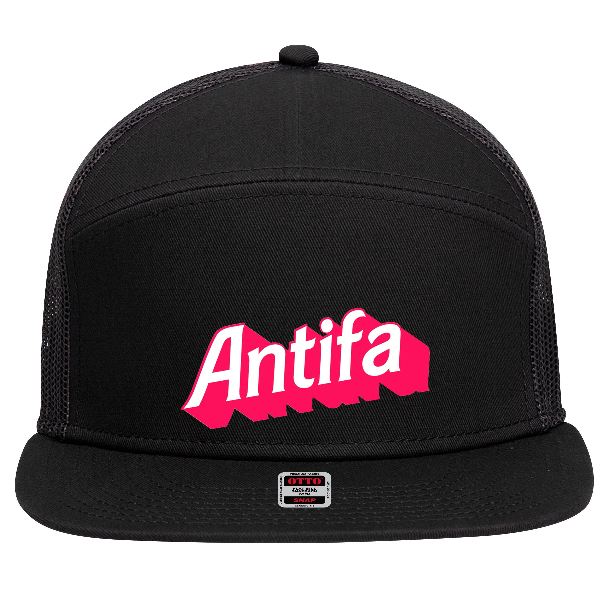 Antifa 7 Panel Mesh Trucker Snapback Hat