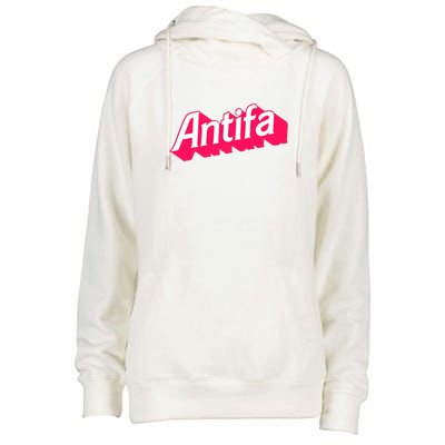 Antifa Womens Funnel Neck Pullover Hood