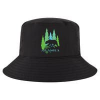 Alaska Alaskan Northern Light Trees With Bear Cool Comfort Performance Bucket Hat