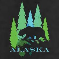 Alaska Alaskan Northern Light Trees With Bear Cool Comfort Performance Bucket Hat