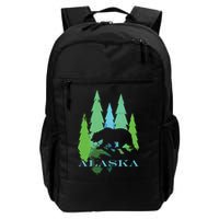 Alaska Alaskan Northern Light Trees With Bear Backpack