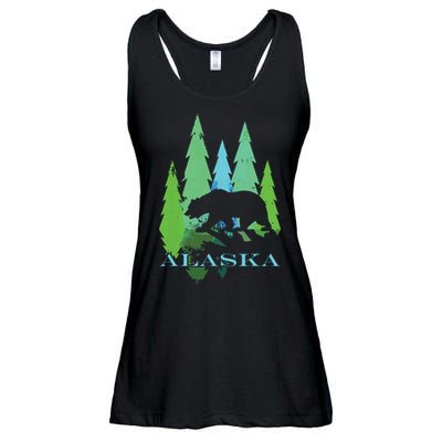 Alaska Alaskan Northern Light Trees With Bear Ladies Essential Flowy Tank