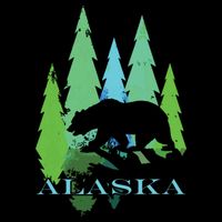 Alaska Alaskan Northern Light Trees With Bear Zip Tote Bag