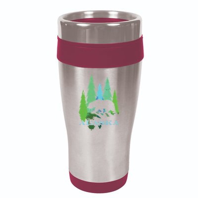 Alaska Alaskan Northern Light Trees With Bear 16oz Travel Tumbler