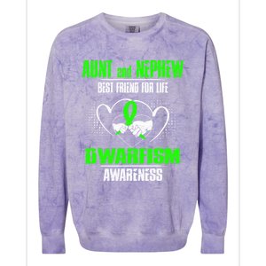 Aunt And Nephew Best Friend Of Life Dwarfism Awareness Gift Colorblast Crewneck Sweatshirt