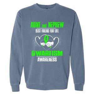 Aunt And Nephew Best Friend Of Life Dwarfism Awareness Gift Garment-Dyed Sweatshirt