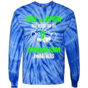 Aunt And Nephew Best Friend Of Life Dwarfism Awareness Gift Tie-Dye Long Sleeve Shirt